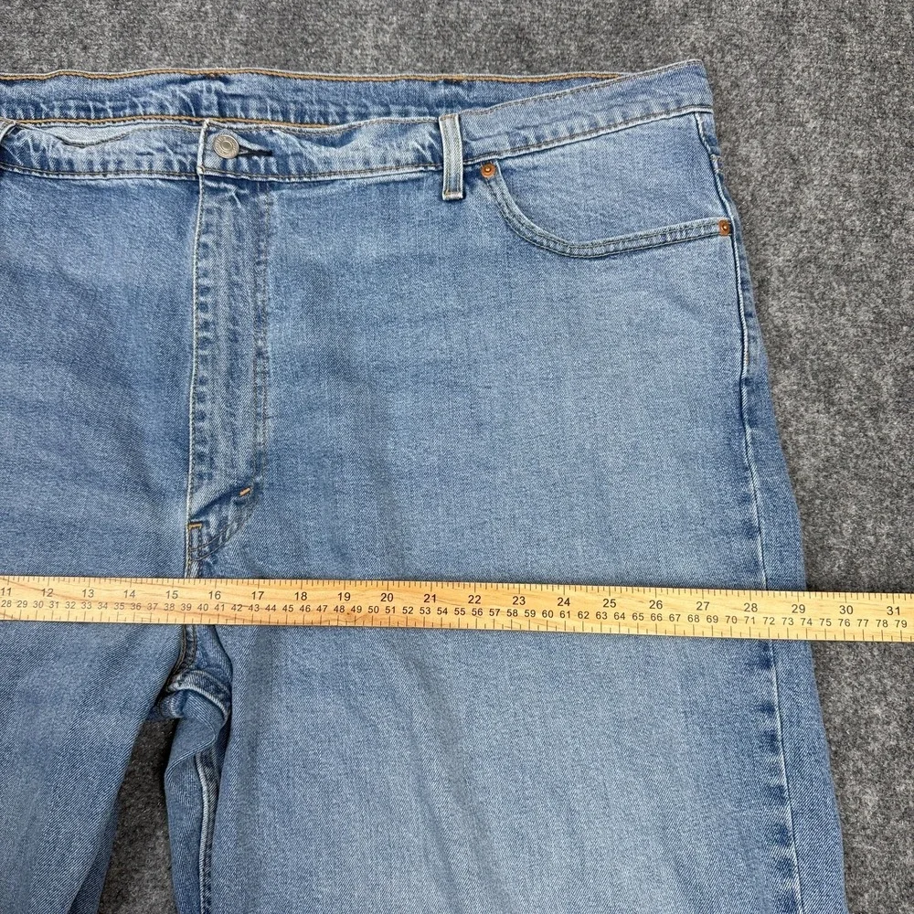 Levi's 550 Relaxed Fit Jeans Men's W50 L30 Light Wash Blue Tapered Stretch Denim